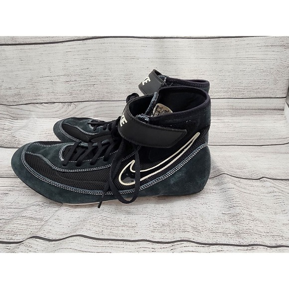 Nike Wrestling 366683-001 Men’s SZ 12 Shoes Black Lace Up & Strap - Picture 4 of 10
